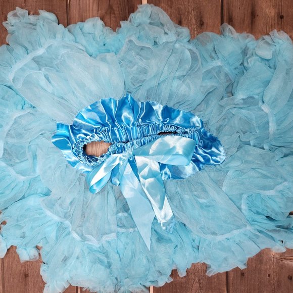 Girls Fluffy Petti Skirt, Size: S (12-24 MO) Tutu Skirt, Color: Sapphire - Picture 2 of 2